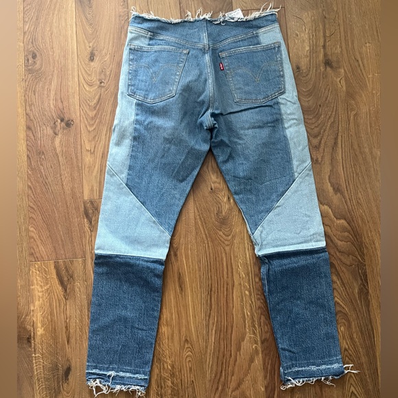 Levi’s 501 cropped waist low rise patchwork skinny jeans - Picture 4 of 7